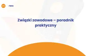 Związki zawodowe – praktyczny poradnik. Logo Nexi i PSP na tle terminala płatniczego.