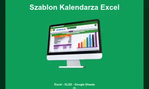 Szablon kalendarza Excel na ekranie komputera. Ułatwia planowanie i organizację.