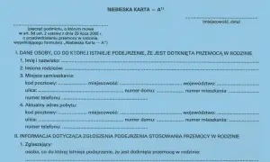Formularz "Niebieska Karta" zawiera dane osoby, co do której istnieje podejrzenie, że jest dotknięta przemocą w rodzinie. Czy niebieska karta zostaje w papierach?