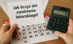 Kalkulator i kalendarz pomagają zrozumieć zasady liczenia dni zwolnienia lekarskiego, zgodnie z art. 92 kp.