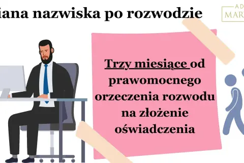 Zmiana nazwiska po rozwodzie: masz 3 miesiące od orzeczenia rozwodu na złożenie oświadczenia. Adwokat Marta Wnuk.
