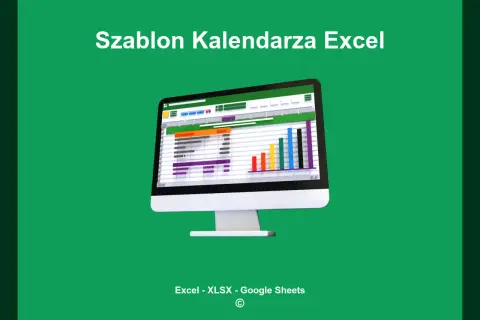 Szablon kalendarza Excel na ekranie komputera. Ułatwia planowanie i organizację.