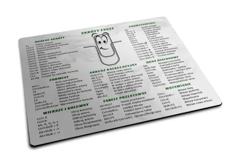 Arkusz kalkulacyjny z listą skrótów Excel. Znajdziesz tu pomocne **excel shortcuts cheat sheet** do szybkiej pracy.