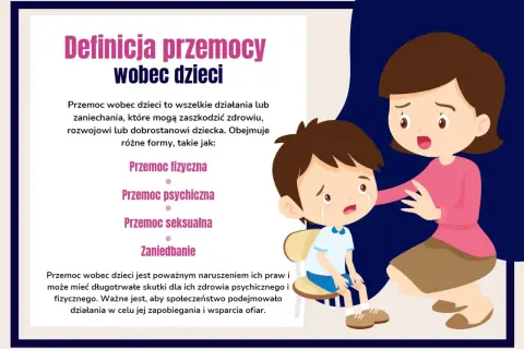 Smutny chłopiec płacze, a kobieta kładzie mu rękę na ramieniu. Obraz ilustruje przemoc psychiczną wobec dzieci.