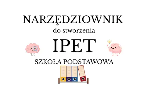 Narzędziownik do stworzenia IPET w szkole podstawowej. Dwa mózgi, jeden z lupą, drugi z żarówką.