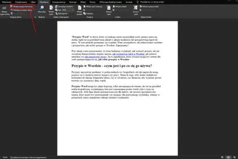 Wstaw przypis dolny w programie Word, aby dodać komentarz lub wyjaśnienie do tekstu.