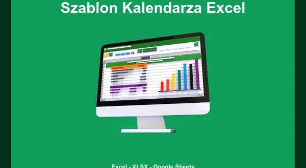Szablon kalendarza Excel na ekranie komputera. Ułatwia planowanie i organizację.