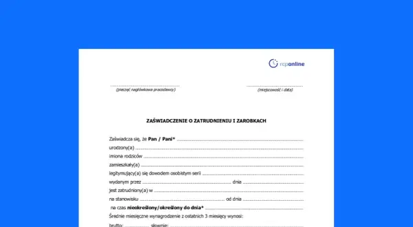 Zaświadczenie o zatrudnieniu i zarobkach, dokument potwierdzający dane pracownika. To ważny przepis prawny.