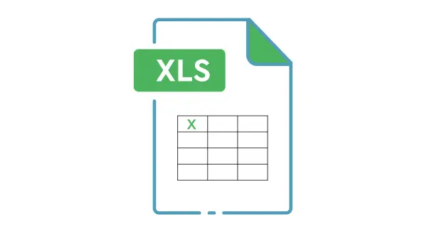 Ikona pliku XLS z tabelą, symbolizująca odejmowanie w Excelu.