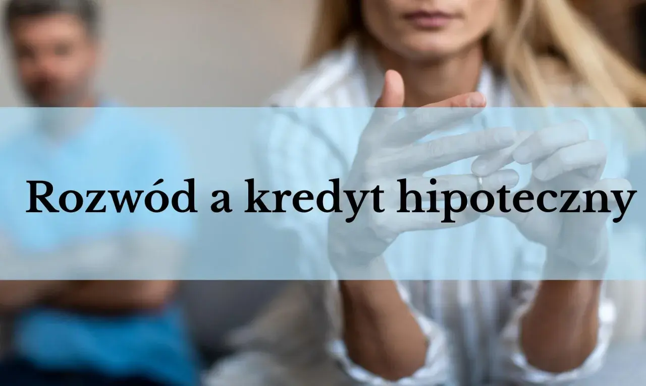 Para zdejmuje obrączkę, symbolizując trudne decyzje związane z rozwodem a kredytem hipotecznym.