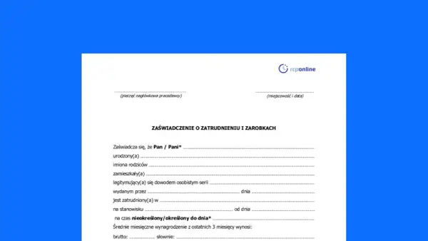 Zaświadczenie o zatrudnieniu i zarobkach, dokument potwierdzający dane pracownika. To ważny przepis prawny.