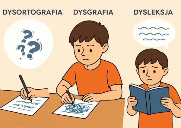 Dzieci zmagają się z dysortografią, dysgrafią i dysleksją. Jedno pisze nieczytelnie, drugie bazgrze, a trzecie z trudem czyta.
